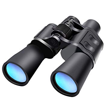 Holisouse 10x50 Binoculars for Adults HD Professional Low Light Night Vision Binoculars for Bird Watching Stargazing Hunting Waterproof Fogproof Durable BAK4 Porro Prism FMC with Carrying Bag Strap