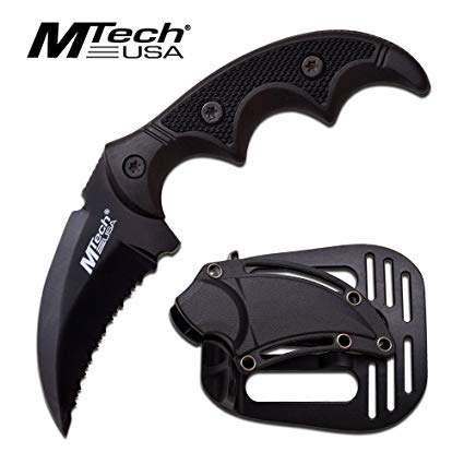 MTECH USA Fixed Blade Tactical Knife G10 Texture Handle with Holster 2 Inch Blade