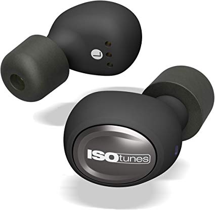 ISOtunes Free True Wireless Noise-Isolating Earbuds, Certified OSHA-Compliant Hearing Protection, 22 dB Noise Reduction Rating, 7h Battery per Charge   Extra 14h w/Case, Noise Cancelling Mic (Black)
