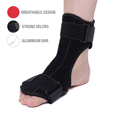 OUTERDO Plantar Fasciitis Night Splint - Adjustable Brace Support Unisex Fits for Right or Left Foot, Arch Support/Ankle Night Brace Effective Relieve Pain for Achilles Tendon, Drop Foot and Heel Pain