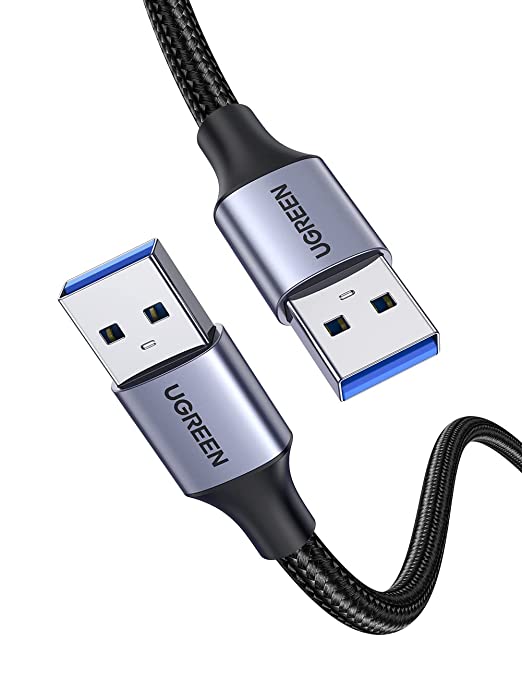 UGREEN USB 3.0 Kabel 5 Gbps Super Speed, USB A auf USB A Nylon USB Kabel auf USB kompatibel mit Drucker, Modems, Festplatten, Kameras usw. (2M)