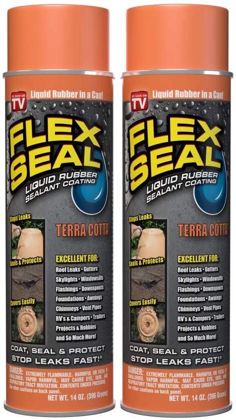 Flex Seal Spray Rubber Sealant Coating, 14-oz, Terracotta (2 Pack)