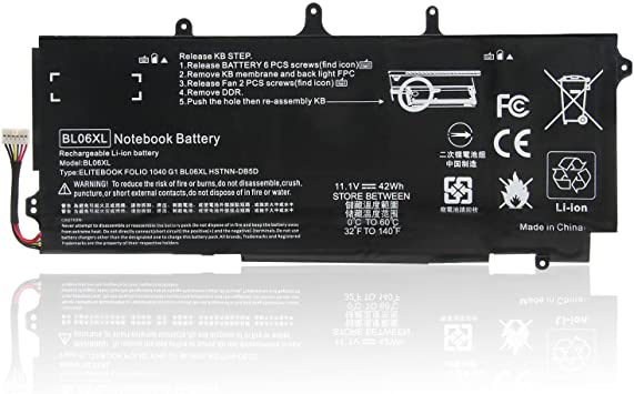 BL06042XL Battery fit HP EliteBook Folio 1040 G0 G1 G2, P/N: HSTNN-DB5D IB5D W02C 722236-171 1C1 271 2C1 722297-001 005 F450 F450C BL06XL -Futurebatt