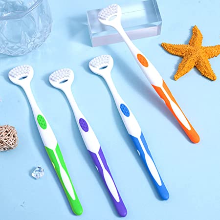 Tongue Brush, Tongue Scraper, Tongue Cleaner Helps Fight Bad Breath, 4 Tongue Scrapers, 4 Pack