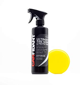 Carfidant Ultimate Tire Shine Spray - Tire Dressing & Protectant Kit - Dark, Wet Looking Wheels with No Grease and No Sling! Use with Wheel & Tire Cleaner