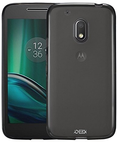 Moto G4 Play Case, ACMEBOX [Slim Thin] Anti-Shock TPU Gel Rubber Thin Flexible Soft Bumper Silicone Protective Case Cover for Motorola Moto G4 Play - Clear Black