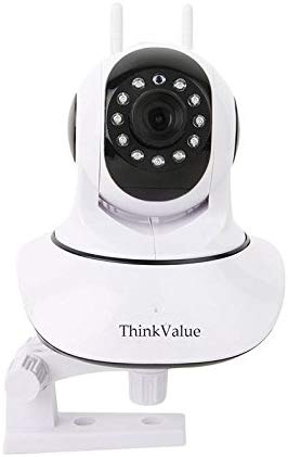 ThinkValue T8855 Wireless HD IP WiFi CCTV Indoor Security Camera (Supports Upto 128 GBB SD Card)