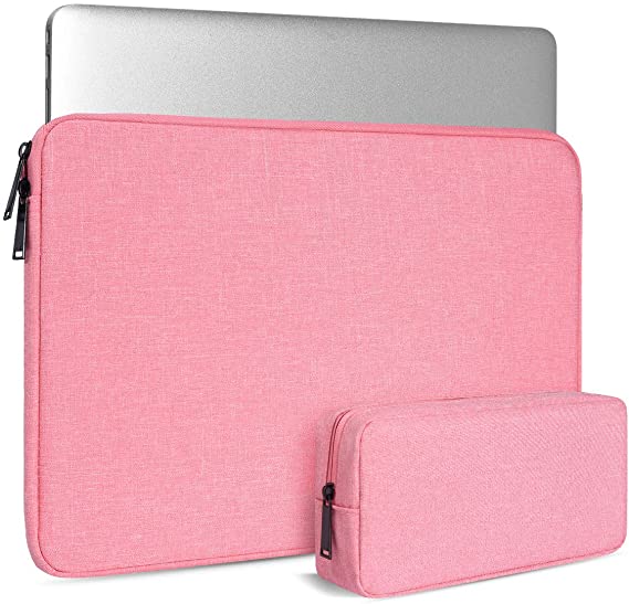 15.6 Inch Laptop Case for Women, Tablet Sleeve for Lenovo IdeaPad 15/Lenovo ThinkPad 15, Lenovo Yoga 730 720 710 C630, Lenovo Flex 5, Dell HP Asus Acer Chromebook with Small Case, Pink