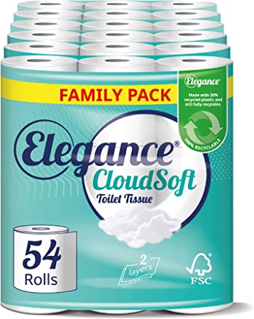 Elegance Cloud Soft Toilet Roll - Bulk Buy (6 Packs x 9 Rolls, totalling 54 Rolls)
