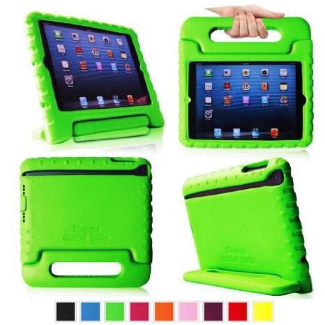 Fintie iPad mini 123 Kiddie Case - Light Weight Shock Proof Convertible Handle Stand Kids Friendly for Apple iPad mini 1  iPad mini 2  iPad mini 3 Green