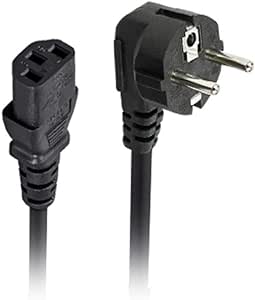 Monoprice Power Cord - CEE 7/7 "SCHUKO (Europe) to IEC 60320 C13, H05VV-F 3G, 5 Amp, 1250 watt, 18AWG, 3 Feet, Black