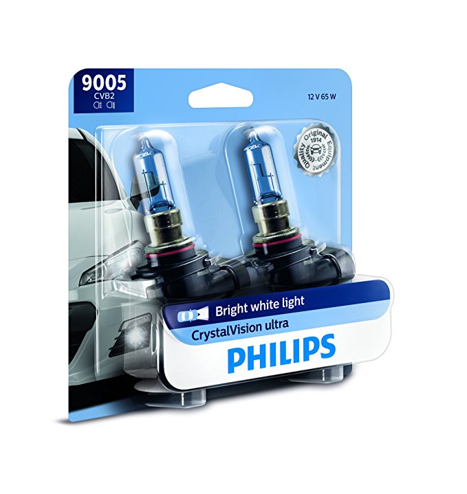 Philips 9005 CrystalVision Ultra Upgrade Headlight Bulb, 2 Pack,Packaging may vary