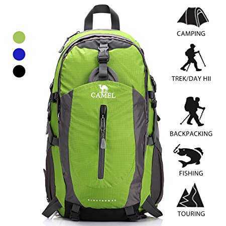 Camel Waterproof Hiking Backpack Travel Backpack Outdoor Backpack Lightweight & Durable