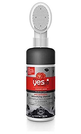 Yes To Tomatoes Anti-Pollution Detoxifying Charcoal Oxygenated Foaming Cleanser - 3.8 Fluid Ounces | For All Skin Types | Charcoal and Oxygen To Gently Cleanse and Detoxify