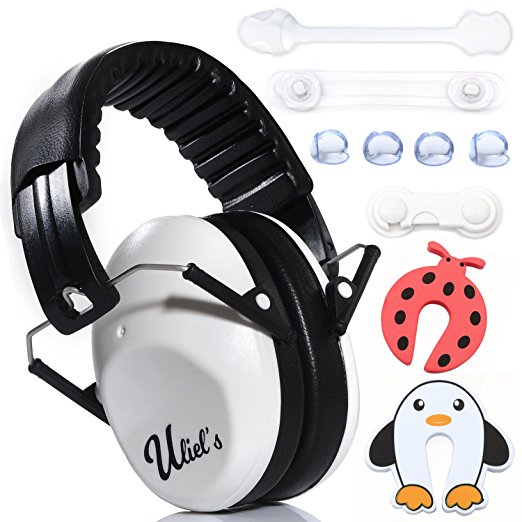 Kids Ear Muffs Hearing Protection W/BONUS childproofing Kit- Child Noise Cancelling Headphones, Foldable Design, Adjustable for Baby and Toddler, Safer than Ear Plugs