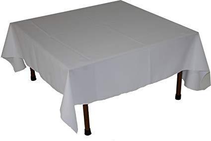 Table in a Bag WHT4848 Square Polyester Tablecloth, 48-Inch by 48-Inch, White