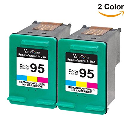 Valuetoner Remanufactured Ink Cartridge Replacement For Hewlett Packard HP 95 CD886FN C8766WN (2 Tri-Color) 2 Pack