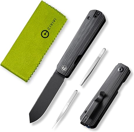 CIVIVI Sendy 3 In 1 Multitool Pocket Knife With Tweezers and Toothpick, Ben Petersen designed Folding Knife for EDC Camping Daily Use, Perfect Gifts for Men Women C21004B-2