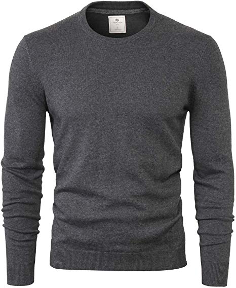 Merino Wool Sweaters for Men, Long Sleeve Knit Mens Pullover Sweater Available in V Neck and Crew Neck