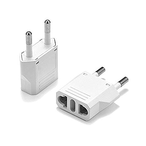 United States to Morocco Travel Power Adapter to Connect North American Electrical Plugs to Moroccan Outlets for Cell Phones, Tablets, e-Book Readers, and More (2-Pack, White)
