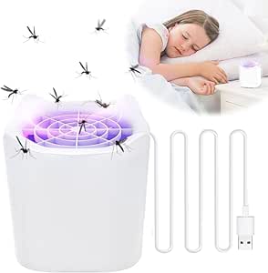 Lampada Antizanzare Elettrica, Uccidi Zanzare, Zanzariera Elettrica con Lampada UV, Trappola per zanzare USB, 180° Luce Insetticida per Uso da Interno ed Esterno, Zanzare, Mosche, Falene, Insetti