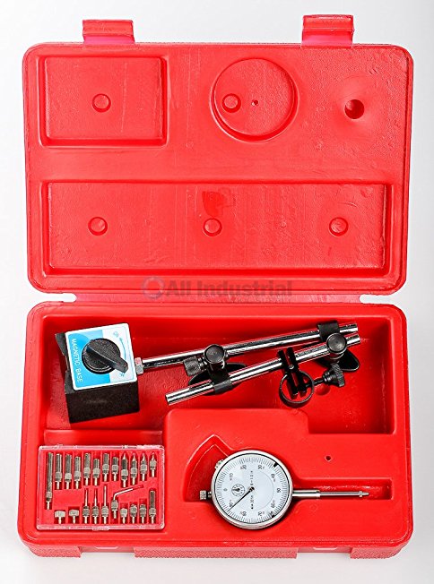 Dial Indicator Kit with Magnetic Base & 22 pc.Pointer for setting Table Saw blades, Shaper Cutters and other Woodworking Tooling
