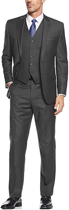 Salvatore Exte Men's Vested Three Piece Suit Blazer Jacket Dress Vest Plus Pant