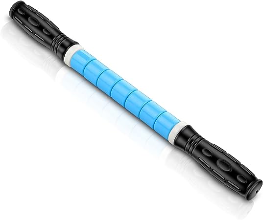 Premium Muscle Roller The Ultimate Massage Roller Stick 17 Inches Recommended by Physical Therapists Promotes Recovery Fast Relief for Cramps Soreness Tight Muscles Blue