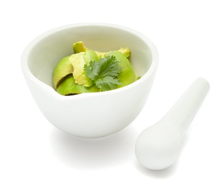Mortar and Pestle Set with Sprout - 5 Dia X 3 H - White Porcelain - Crush Grind and Powder Foods Spices Guacamole and Medicine - Rough Interior Surface for Better Grindling