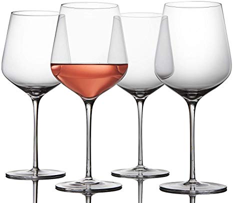 Fusion Air by Wine Enthusiast Go-To Universal Wine Glasses - Set of 4 - Unbelievably Light & Unbreakably Strong - Only 9-1/8 Inches Tall, Fits in Most Cabinets