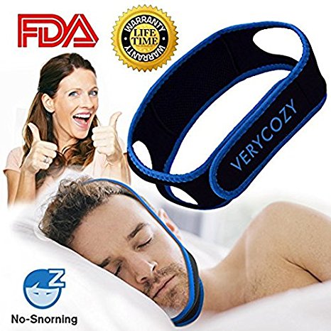 Snoring Solution Stop Snoring Chin Strap, Anti Snoring Chin Strap Snore Reduction Adjustable Snore Relief Chin Strap Mouth Breathers Sleep Aid Devices Stop Snoring Devices For Men Women (Black and blue)