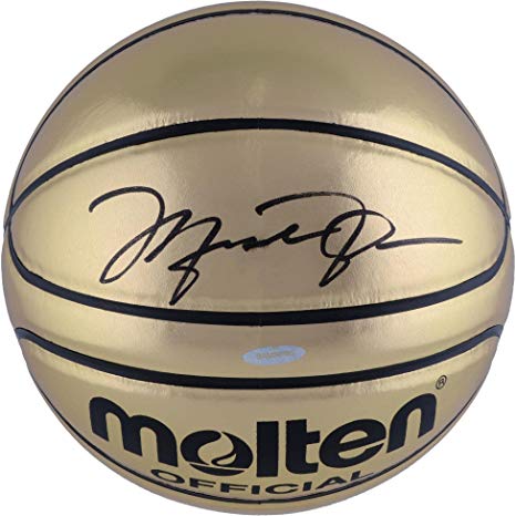 Michael Jordan Chicago Bulls Autographed Molten Gold Trophy Basketball - Upper Deck - Fanatics Authentic Certified