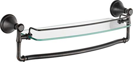 Delta Faucet 79710-RB Cassidy Bath Hardware Accessory 18" Glass With Towel Bar Shelf, SpotShield Venetian Bronze