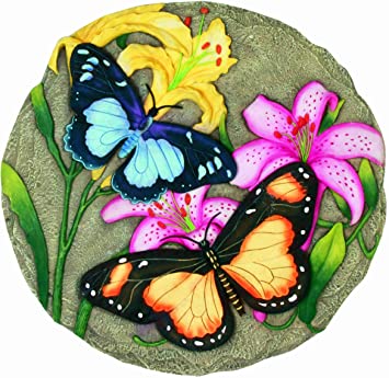 Spoontiques Butterfly with Flowers Stepping Stone