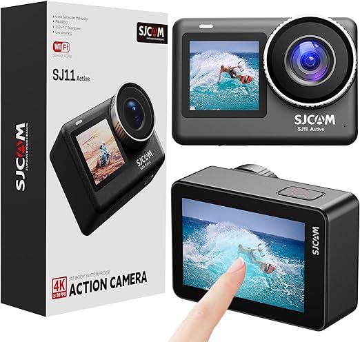 SJCAM SJ11 Action Camera 4K HDR 20MP Touch Screen, SuperbSmooth 3.0 Stabilization, 8X Zoom Wide FOV, 5G WiFi, IPX8 Waterproof Camera Underwater 98FT, 3H Battery Life Metal Body, Support Remote Watch