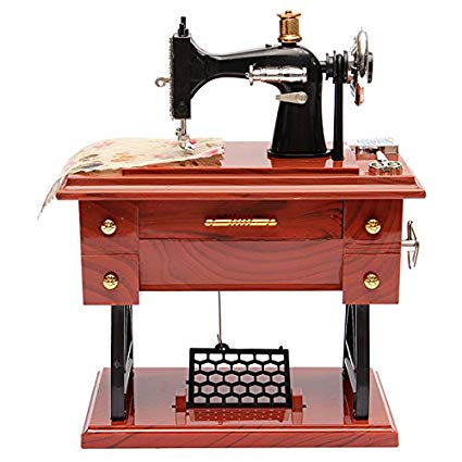 Generic Vintage Mini Treadle Sewing Machine Mechanical Music Box