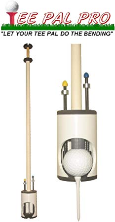 Tee Pal Pro Golf Ball Teeing Device W/2 Magnetic Tee Height Probes For Seniors With Bending Issues