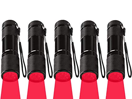 Ulako Red Light 9 LED Red Flashlight For Reading Astronomy Star Maps Charts Aviation Night Observation