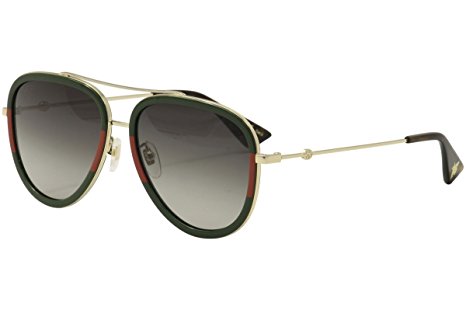 Gucci GG0062S 003 Gold / Green GG0062S Aviator Sunglasses Lens Category 3 Size