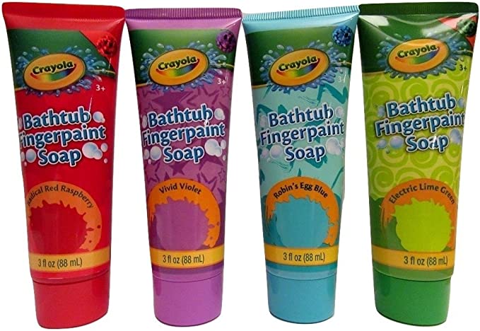 Childrens Crayola Bathtub Fingerpaint Soap Assorted Colors - (4) 3 Fl Oz Tubes