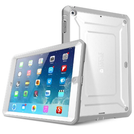 iPad Air Case, SUPCASE Heavy Duty Beetle Defense Series Full-body Rugged Hybrid Protective Case Cover with Built-in Screen Protector for Apple iPad Air (White/Gray, not fit iPad Air 2)