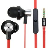 35mm Headset - iKross In-Ear 35mm Noise-Isolation Stereo Earbuds Headphones with Microphone - Metallic RedBlack