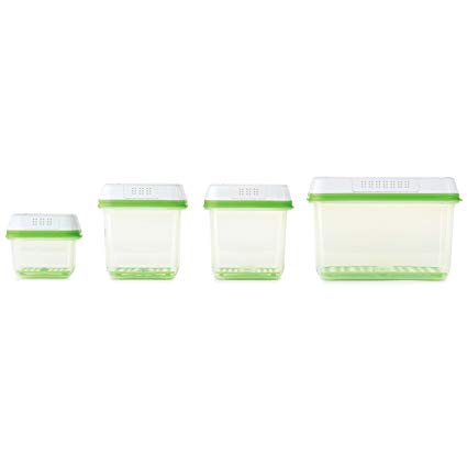 Rubbermaid 2041779 FreshWorks 8-Piece Produce Saver Food Storage Container Set,