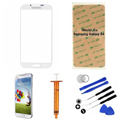 White Samsung Galaxy S4 i9500 Replacement Front Screen Glass Lens & Tools