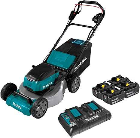 Makita XML06PT1 (36V) LXT Lithium‑Ion Brushless Cordless 18V X2 18" Self Propelled Lawn Mower Kit with 4 Batteries, Teal