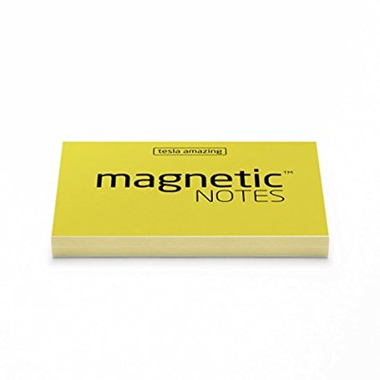 Brand New! MAGNETIC NOTES S (Stick without Any Adhesive, Stick to Any Surface) Eco-Friendly Material Self-Stick Notes Memo Note Paper Post It S-size (2 x 1.5-inch) 100Sheet *Yellow Color