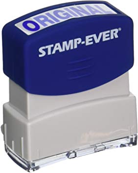 Stamp-Ever Pre-Inked Message Stamp, Original, Stamp Impression Size: 9/16 x 1-11/16 Inches, Blue (5957)
