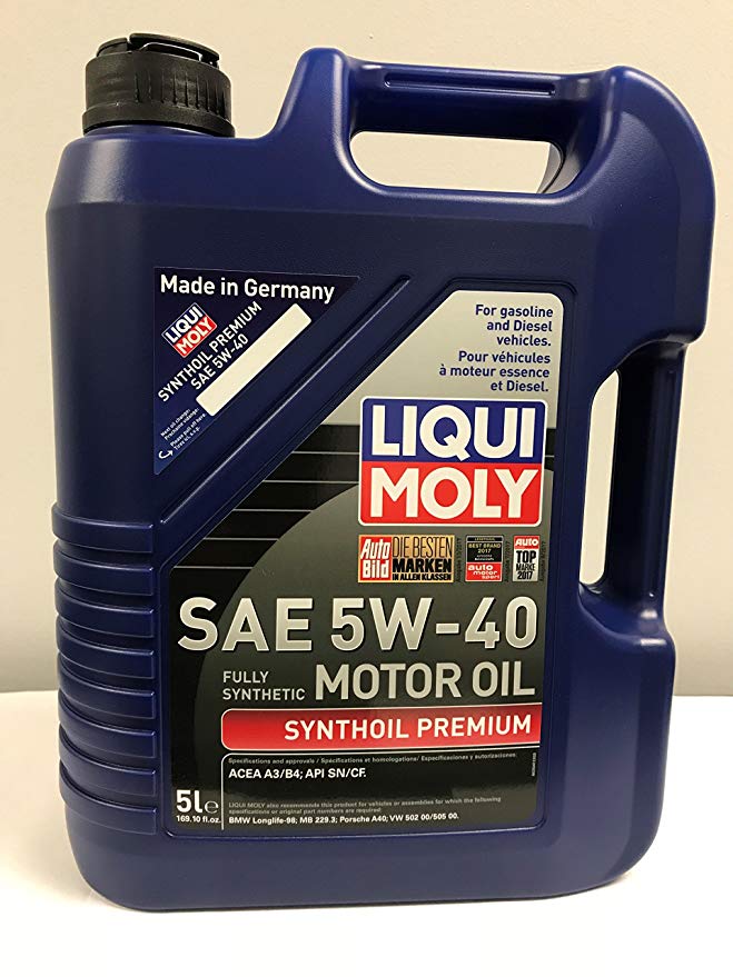 Liqui Moly (2041-4PK Premium 5W-40 Synthetic Motor Oil - 5 Liter, (Pack of 4)