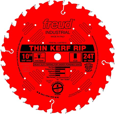 Freud 10" x 24T Thin Kerf Rip Blade (LU87R010)