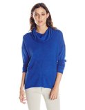 Leo and Nicole Womens Missy Long-Sleeve Waffle Texture Cowl Neck Pullover Sweater